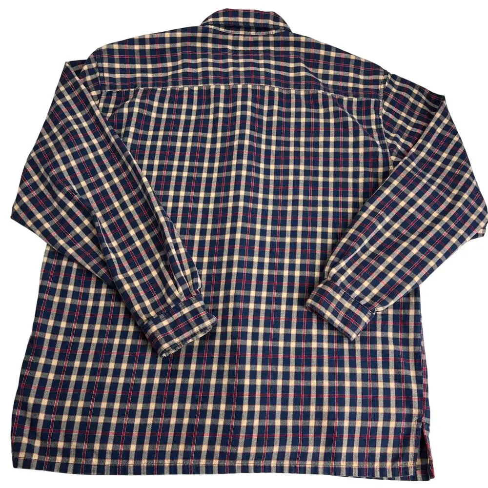 Polo Ralph Lauren Jeans Company Blue Red Plaid Button Down Shirt Men's SZ Medium